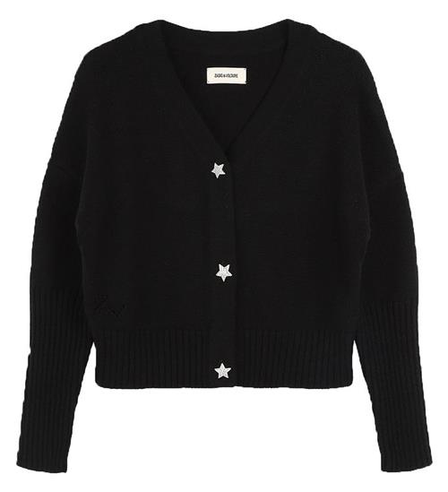 Se Zadig & Voltaire Cardigan - Uld/Polyamid - Sort m. Stjerner ved KidsWorld