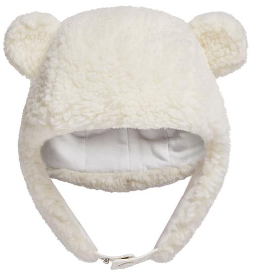 Se Moncler Hue - Teddyfleece - Off White m. Ã?rer ved KidsWorld