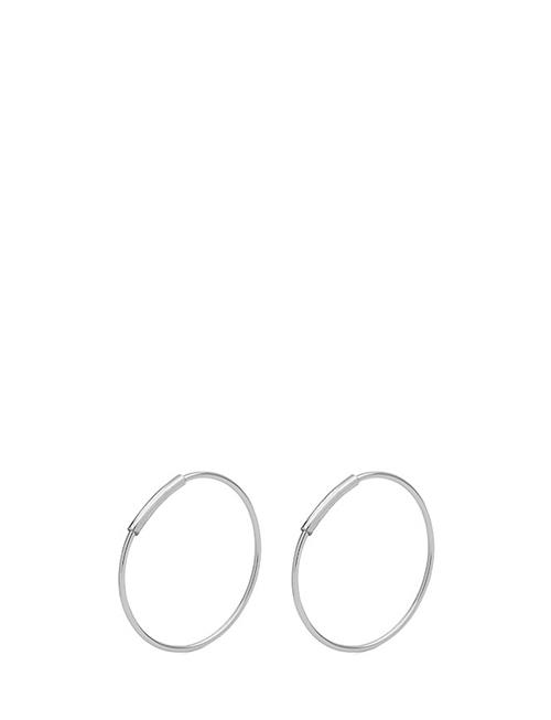 Se Pilgrim Raquel Medium- Recycled Hoop Earrings Pilgrim Silver ved Booztlet