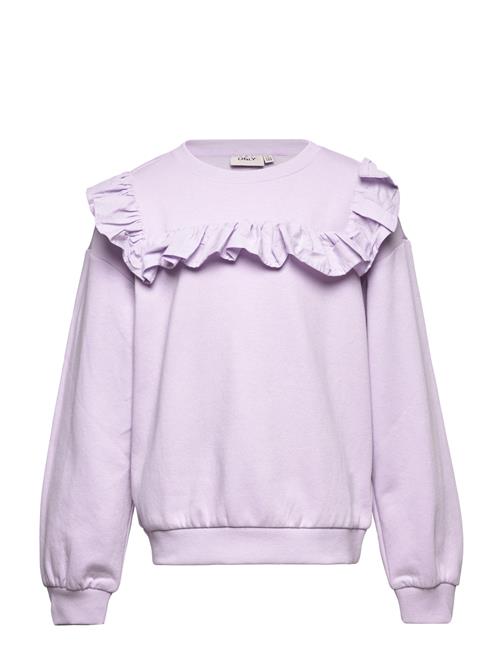 Kids Only Kogofelia L/S Frill O-Neck Bo Swt Kids Only Purple