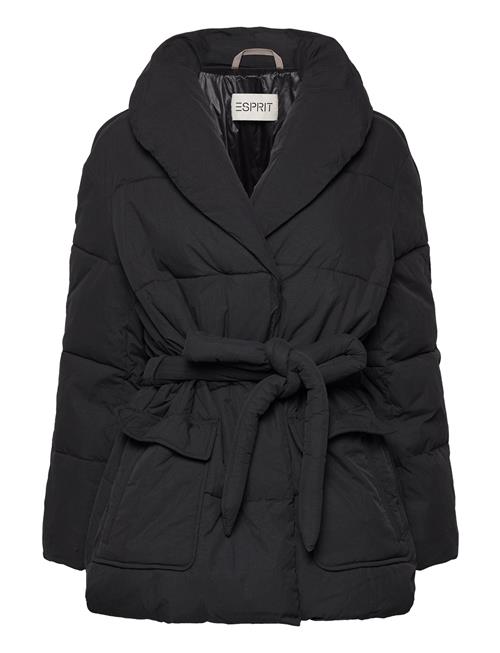 Esprit Casual Quilted Puffer Jacket With Belt Esprit Casual Black