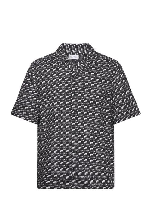 Calvin Klein Bowling Ss Shirt Aop Comf Calvin Klein Black