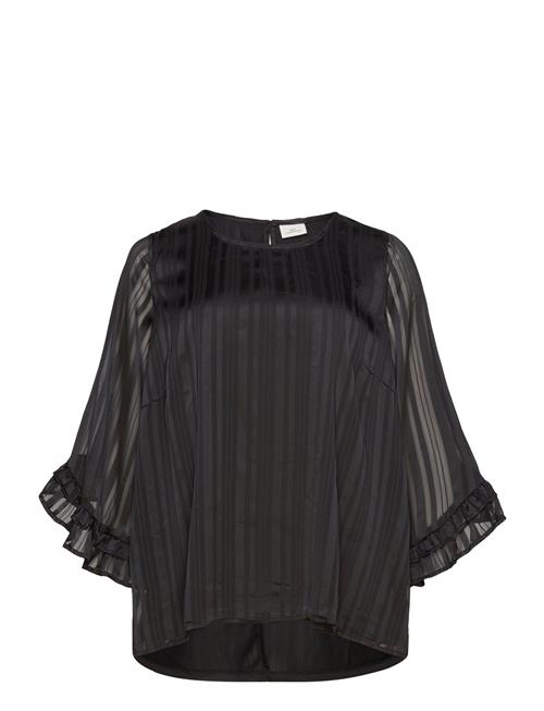 ONLY Carmakoma Carfloor L/S Frill Top Wvn ONLY Carmakoma Black