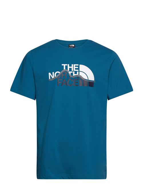 Se The North Face M S/S Mountain Line Tee The North Face Blue ved Booztlet