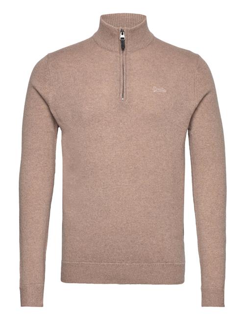 Se Superdry Essential Emb Knit Henley Superdry Beige ved Booztlet