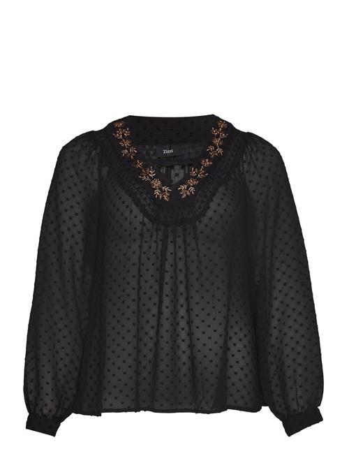 Se Zizzi Mvula, L/S, Blouse Zizzi Black ved Booztlet