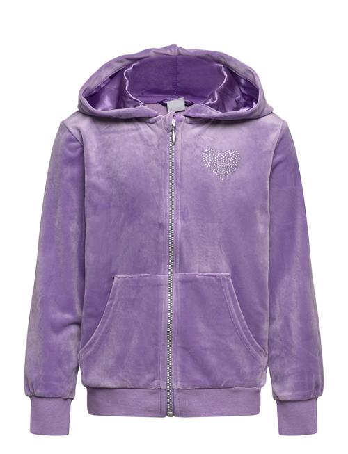 Lindex Hoodjacket Velour Lindex Purple