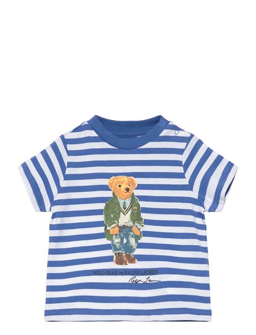 Ralph Lauren Baby Striped Polo Bear Cotton Jersey Tee Ralph Lauren Baby Blue