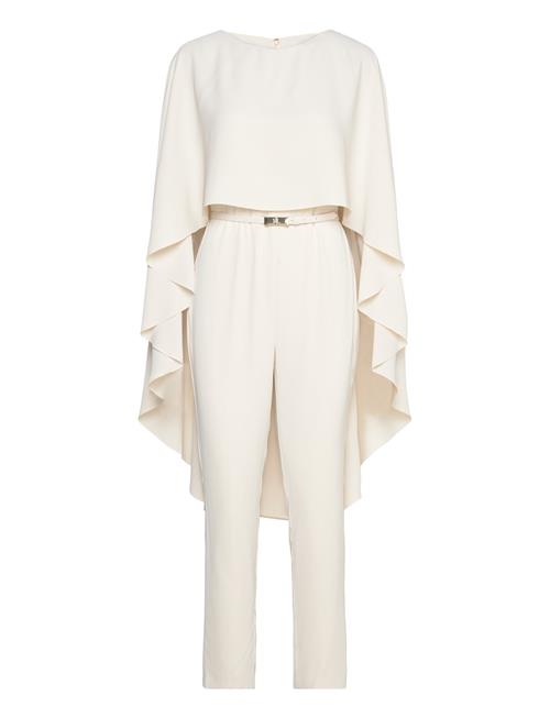 Lauren Ralph Lauren Belted Cape Georgette Jumpsuit Lauren Ralph Lauren Cream