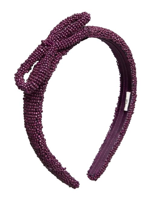 Se Becksöndergaard Bow Slim Beaded Hairbrace Becksöndergaard Purple ved Booztlet