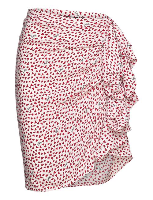 Printed Mini Ruffle Skirt ROTATE Birger Christensen Red