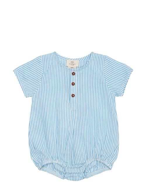 Copenhagen Colors Seersucker Romper W. Sleeves Copenhagen Colors Blue