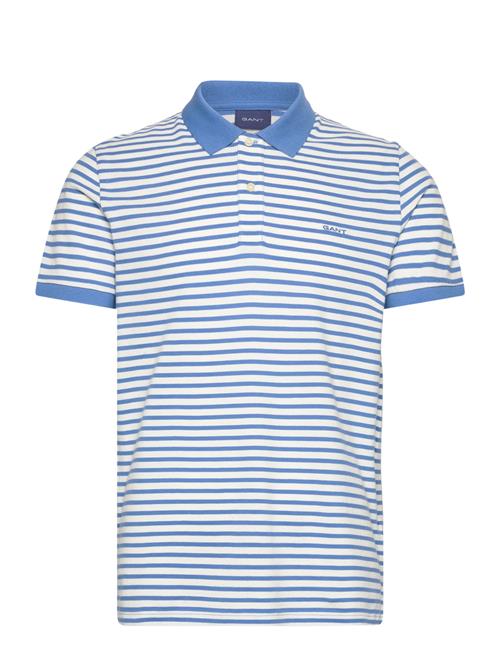 Se GANT Ss Pique Striped GANT Blue ved Booztlet