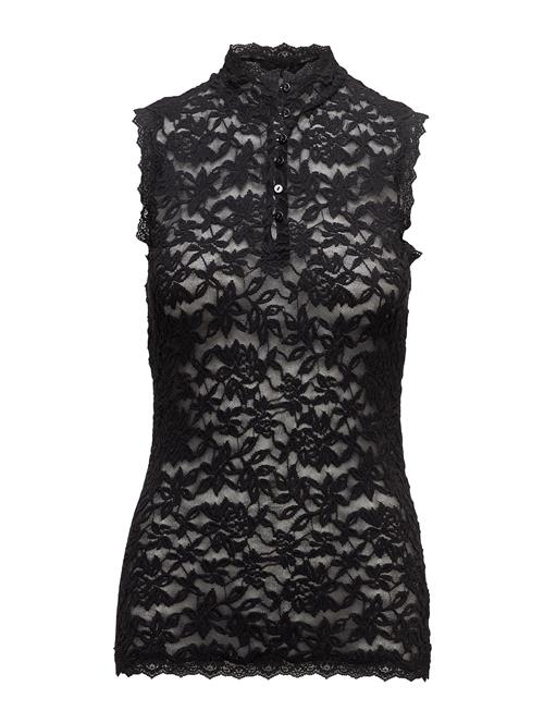 Se Rosemunde Full Lace Top W/ Buttons Rosemunde Black ved Booztlet