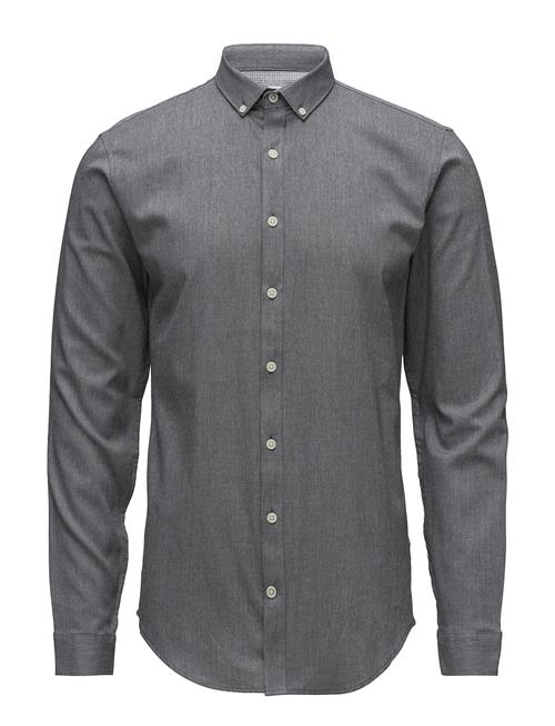 Lindbergh Mouliné Stretch Shirt L/S Lindbergh Grey