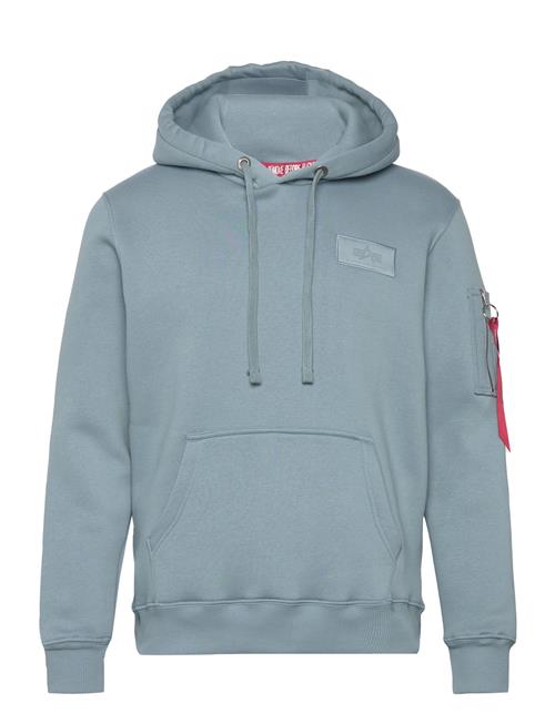 Se Alpha Industries Back Print Hoody Alpha Industries Blue ved Booztlet