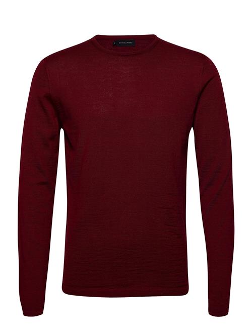 Se Casual Friday Cfkent Merino Crew Neck Knit Casual Friday Red ved Booztlet