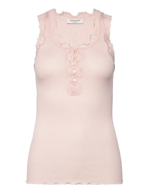 Se Rosemunde Silk Top W/ Button & Lace Rosemunde Pink ved Booztlet