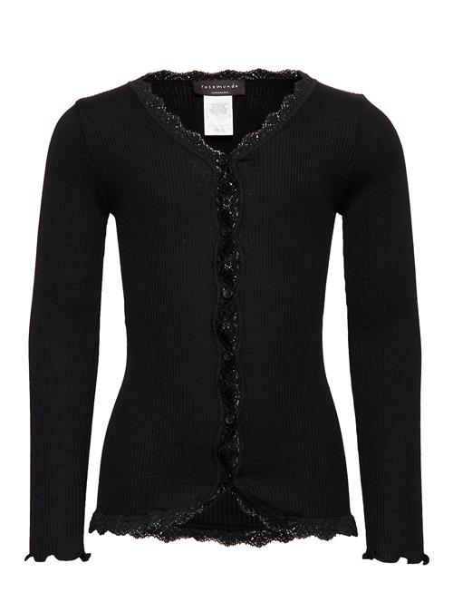 Se Rosemunde Kids Rkbeatha Ls Cardigan W/ Lace Rosemunde Kids Black ved Booztlet