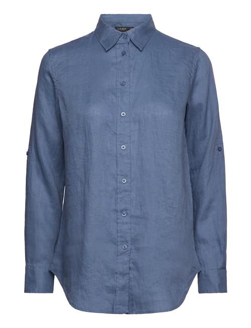 Relaxed Fit Linen Roll Tab–Sleeve Shirt Lauren Ralph Lauren Blue