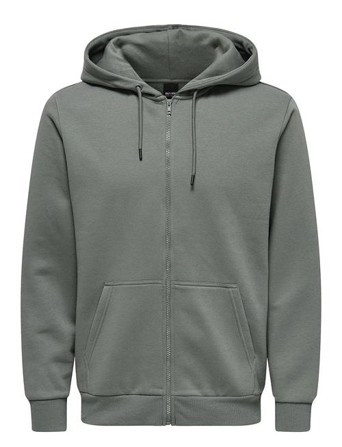 Se ONLY & SONS Onsceres Zip Thr. Hoodie Sweat Noos ONLY & SONS Grey ved Booztlet