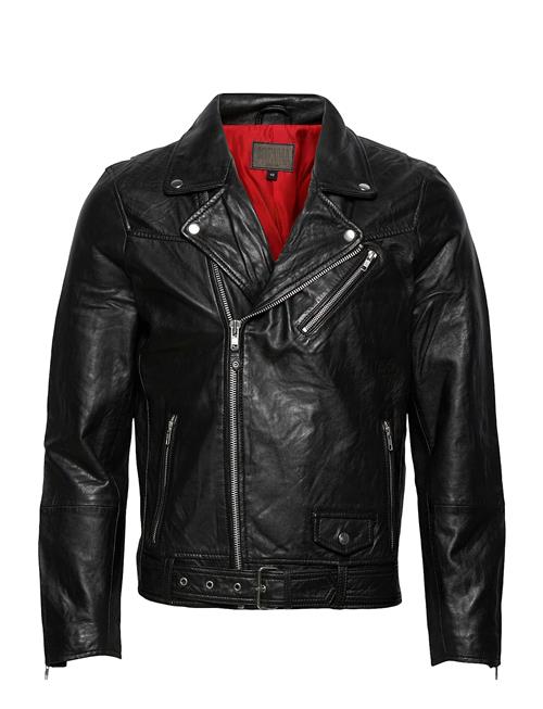 Brice Belted Leather Jacket Jofama Black