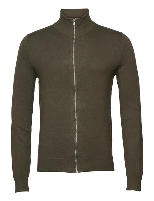 Lindbergh Ecovero L/S Zip Cardigan Lindbergh Khaki