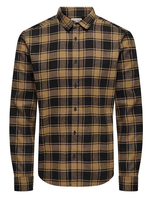Onsgudmund Ls Checked Shirt Noos ONLY & SONS Brown