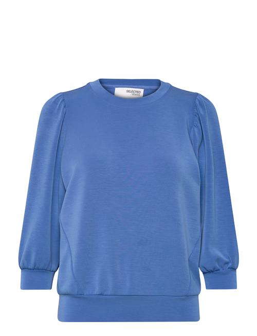 Slftenny 3/4 Sweat Top Selected Femme Blue