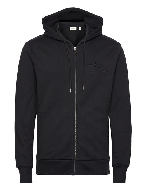 GANT Reg Tonal Shield Full Zip Hoodie GANT Black