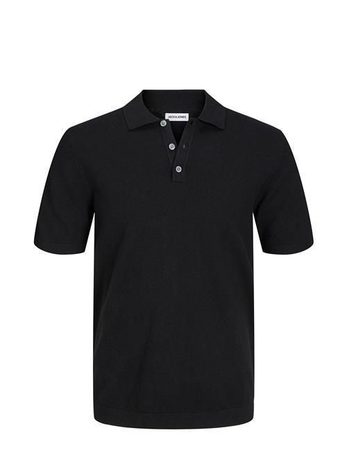 Se Jack & Jones Jpremil Knit Polo S/S Sn Jack & J S Black ved Booztlet