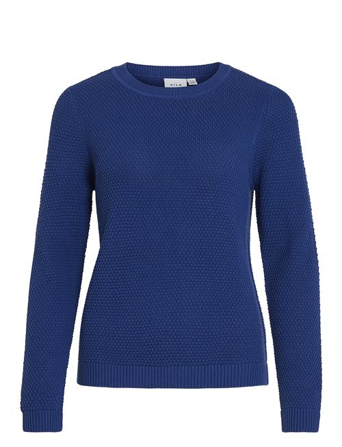 Vila Vidalo O-Neck L/S Knit Top- Noos Vila Blue