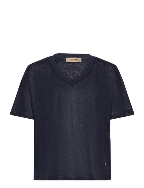 MOS MOSH Casa V-Ss Foil Tee MOS MOSH Navy