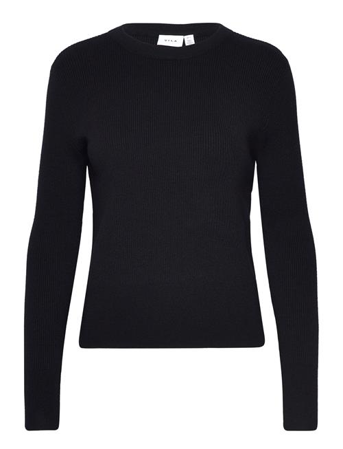 Vicomfy O-Neck L/S Knit Top- Noos Vila Black