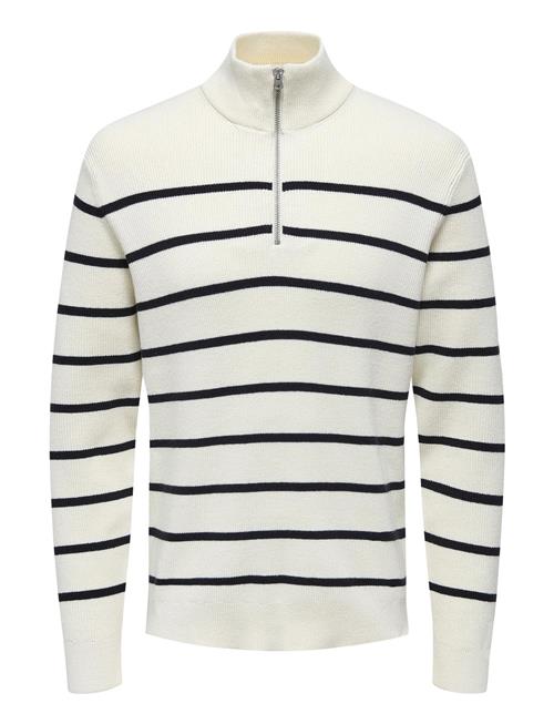 Onsphil Reg 12 Cotton Half Zip Knit Noos ONLY & SONS White