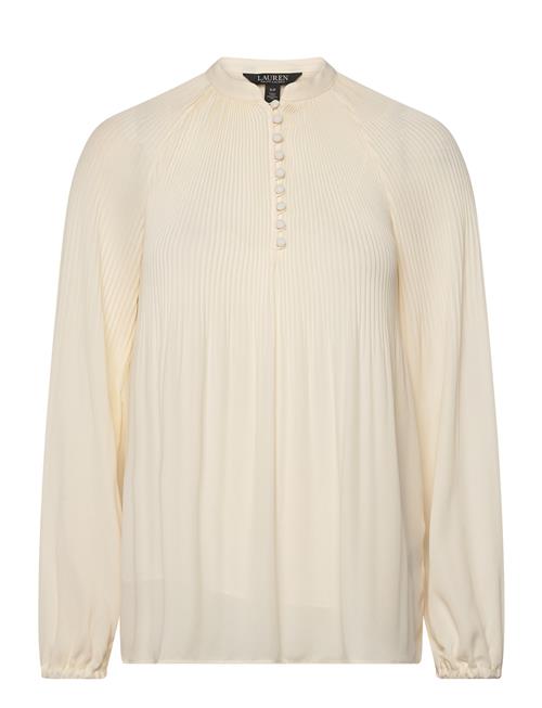 Se Lauren Ralph Lauren Drapey Poly Ggt 122-Top Lauren Ralph Lauren Cream ved Booztlet