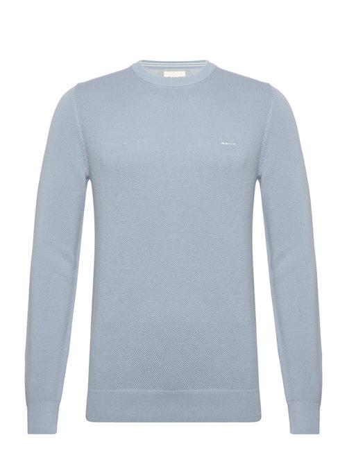 Se GANT Cotton Pique C-Neck GANT Blue ved Booztlet