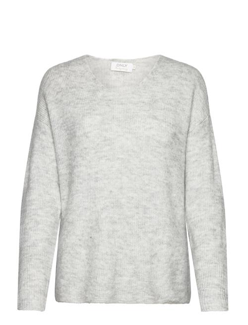 Se ONLY Onlcamilla V-Neck L/S Pullover Knt Noos ONLY Grey ved Booztlet