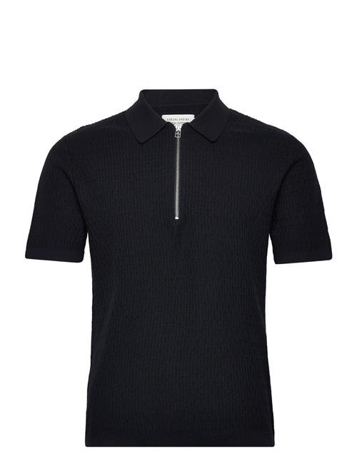 Se Casual Friday Cfkarl Ss Structured Polo Knit Casual Friday Navy ved Booztlet