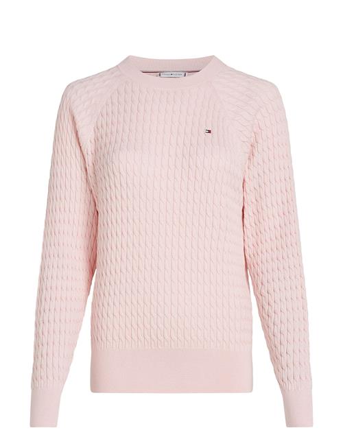 Se Tommy Hilfiger Co Cable C-Nk Sweater Tommy Hilfiger Pink ved Booztlet