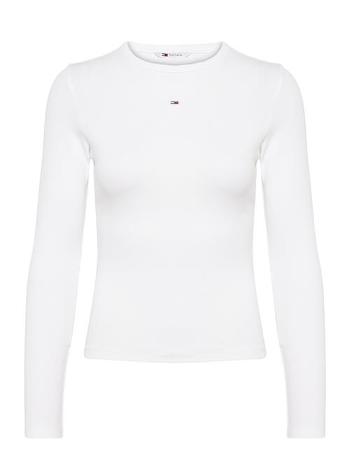 Tommy Jeans Tjw Slim Essential Rib Ls Tommy Jeans White