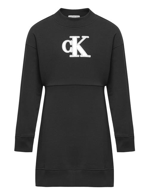 Calvin Klein Metallic Monogram Hwk Dress Calvin Klein Black