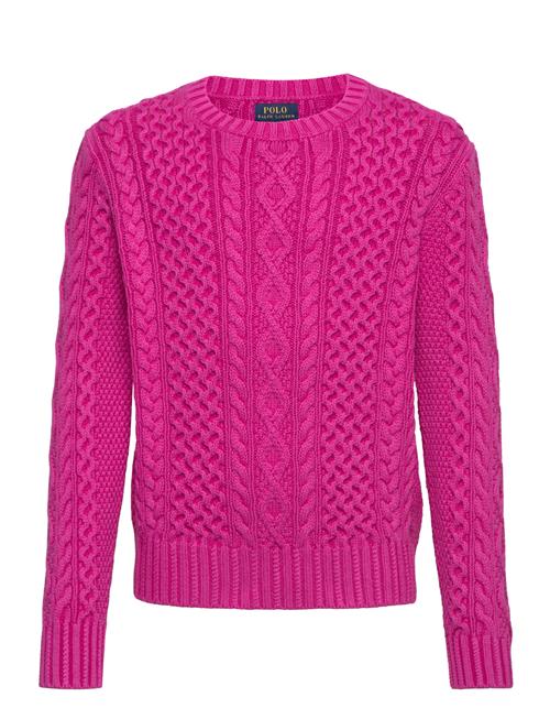 Ralph Lauren Kids Aran-Knit Cotton Sweater Ralph Lauren Kids Pink