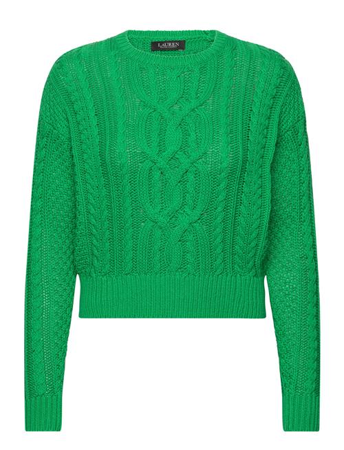 Cable-Knit Cotton Crewneck Sweater Lauren Ralph Lauren Green