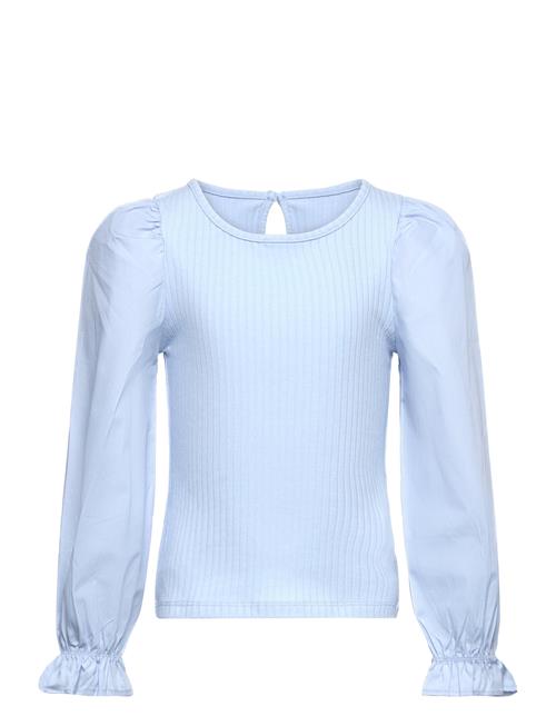 Lindex Top With Woven Sleeves Lindex Blue