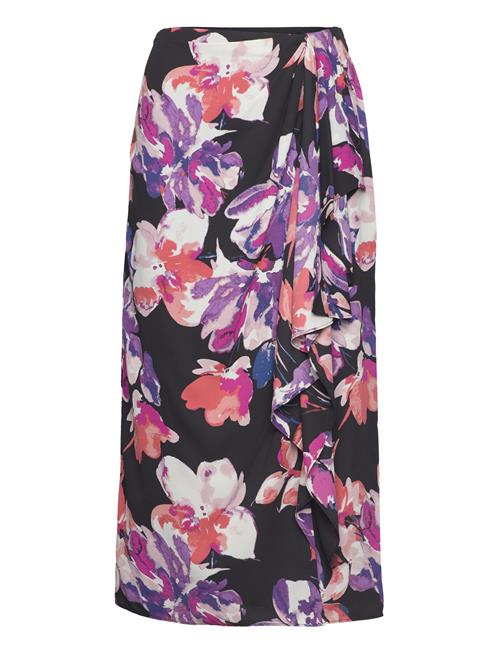 Lauren Ralph Lauren Floral Georgette Midi Skirt Lauren Ralph Lauren Black