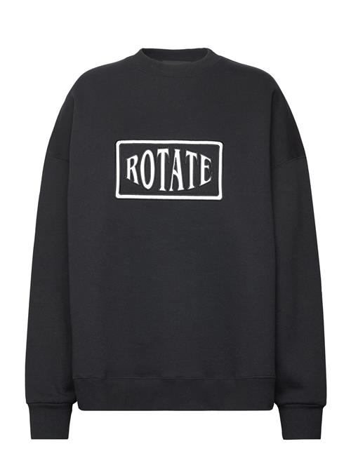 Se ROTATE Birger Christensen Sweat Crewneck With Logo ROTATE Birger Christensen Black ved Booztlet