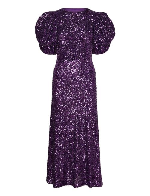 ROTATE Birger Christensen Sequins Puff Sleeve Dress ROTATE Birger Christensen Purple