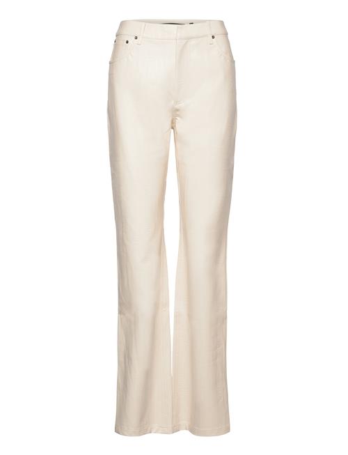 Se ROTATE Birger Christensen Textured Straight Pants ROTATE Birger Christensen Cream ved Booztlet