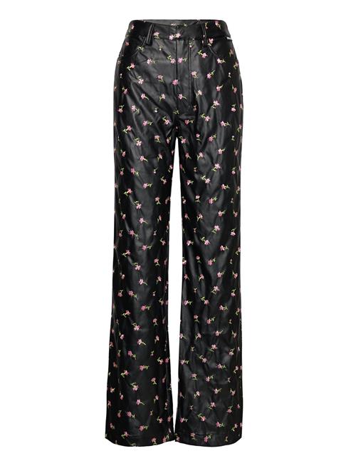 ROTATE Birger Christensen Printed Straight Pants ROTATE Birger Christensen Black